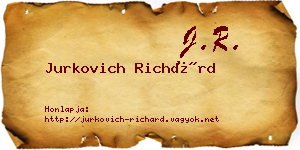 Jurkovich Richárd névjegykártya